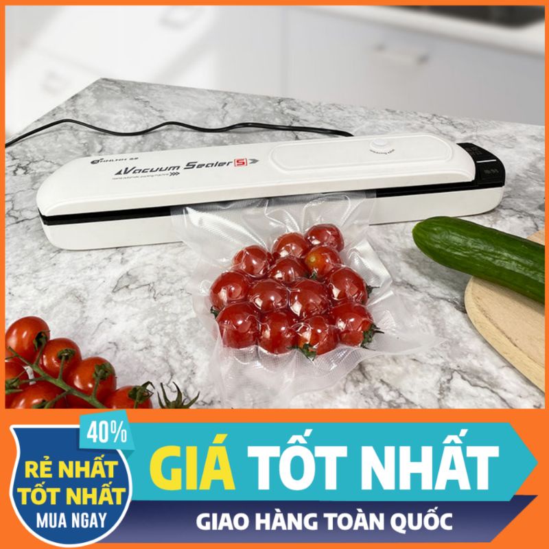 Máy hút chân không Vacuum Sealer tặng 10 túi - Máy cao cấp chạy điện dùng cho gia đình có chức năng hàn túi [CEC Store]