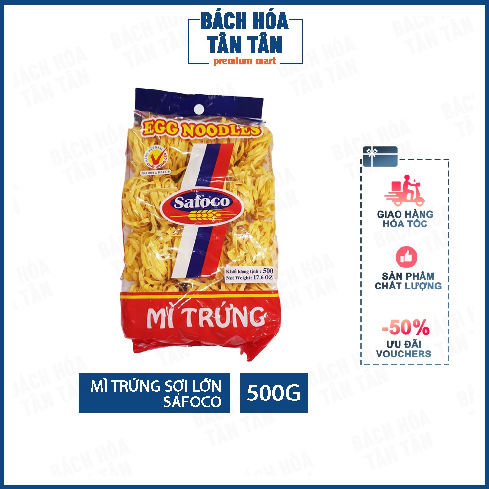 Mì trứng Safoco sợi lớn, gói 500g