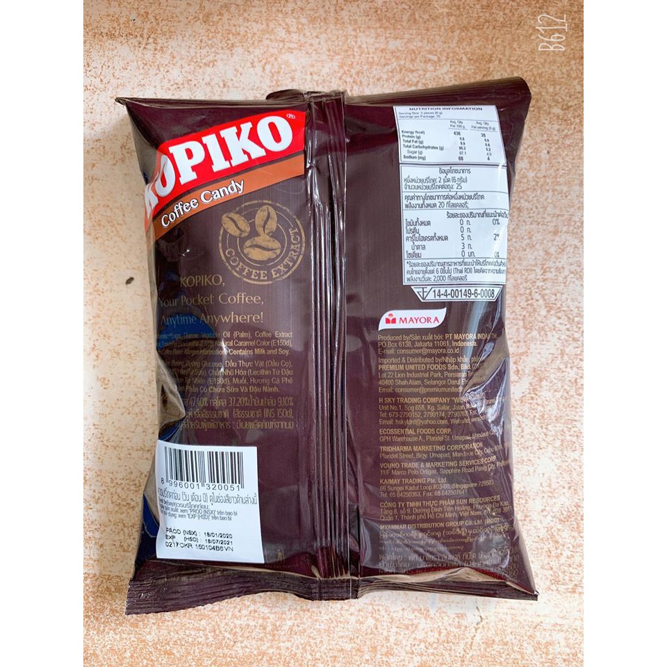 Kẹo Cà Phê Kopico Coffee Candy Gói 150G