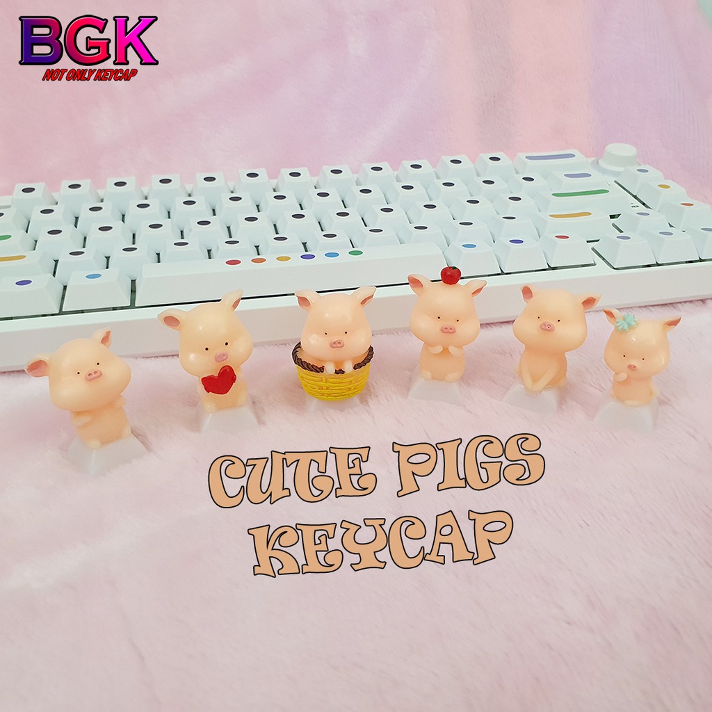 Keycap lẻ hình những chú heo dễ thương Cute Pigs Artisan keycap