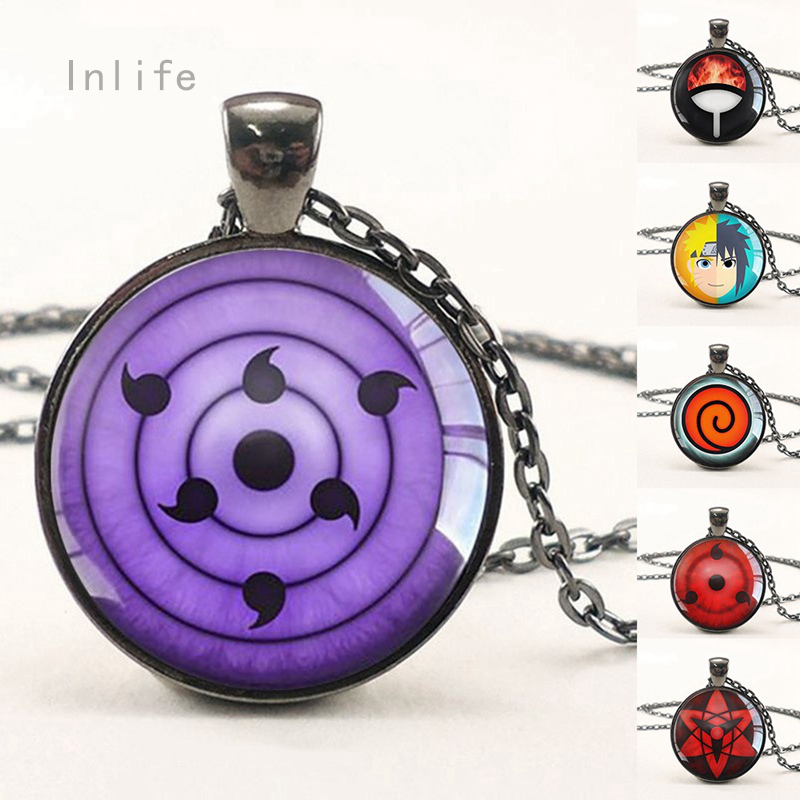 Vòng cổ Mặt Thủy Tinh Hình Naruto Sharingan