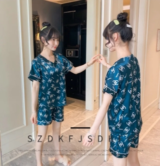 【COD】Đồ Ngủ Lụa Mỏng Ngắn Tay Bộ đồ Mặc Nhà Sexy Bộ đồ Mặc Nhà