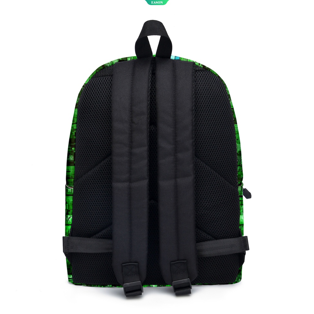 Ba Lô Nylon Chống Nước In Hình Nhân Vật Hoạt Hình Minecraft Thời Trang
