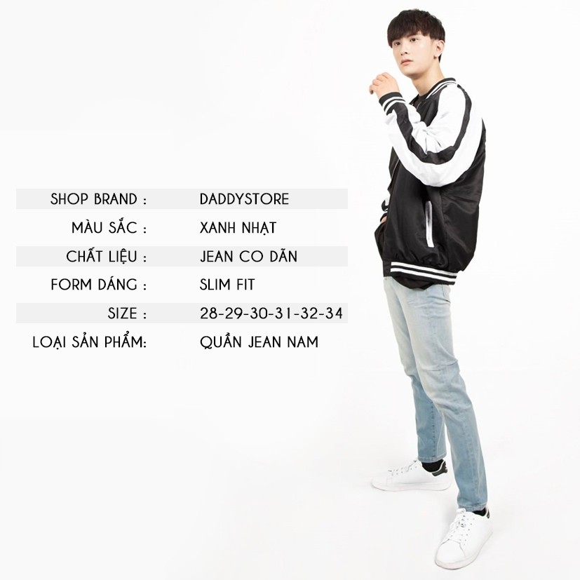 Quần jean nam xanh nhạt ✅ Quần jean xanh nam ✅ Dáng skinny Daddystore