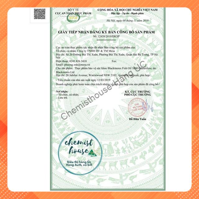 Blackmores Odourless Fish Oil  - Viên uống Dầu cá Không Mùi Mini Caps 400 viên