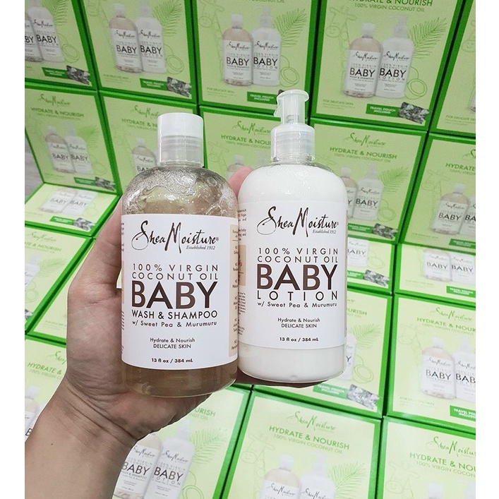 [Mã 253FMCGSALE giảm 100k đơn 500k] Sữa tắm gội Shea Moisture Baby Wash &amp; Shampoo 2-in-1 cho bé từ 0M+ 384ml (Mỹ)