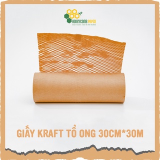 Cuộn giấy kraft tổ ong 30cm*30m - Thay thế xốp nổ/xốp hơi