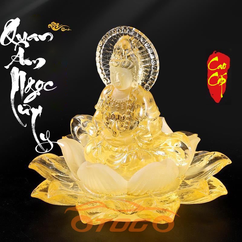 Tượng Phật Bà Quan Âm Ngọc Lưu Ly Trang Trí Ô Tô