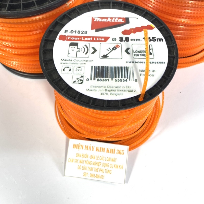 Cước Cắt Cỏ Vuông Gai MAKITA Nhật Bản 3,0 mm - 3,5 mm - 4,0 mm / Cước Phát Cỏ Vuông