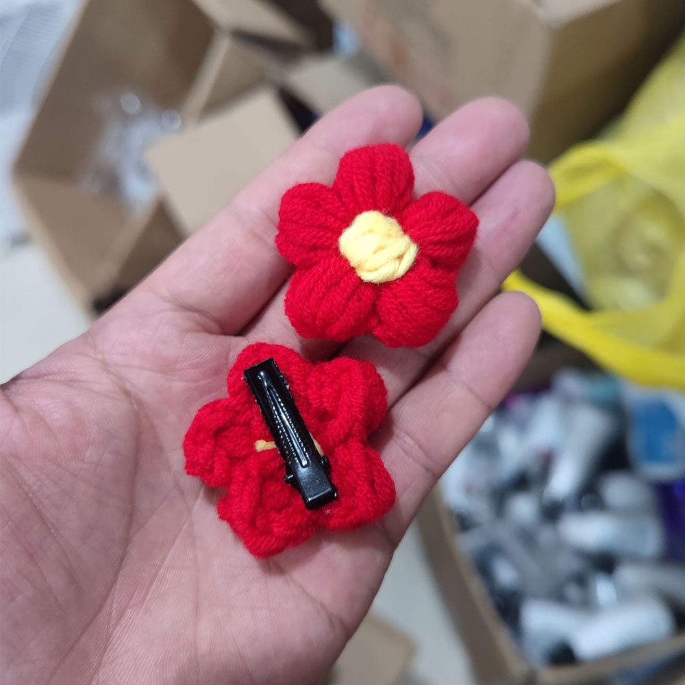 Dây Buộc Tóc Cao Su Hình Hoa Safflower Nhỏ Nhắn Làm Quà Tặng Cho Học Sinh Mẫu Giáo