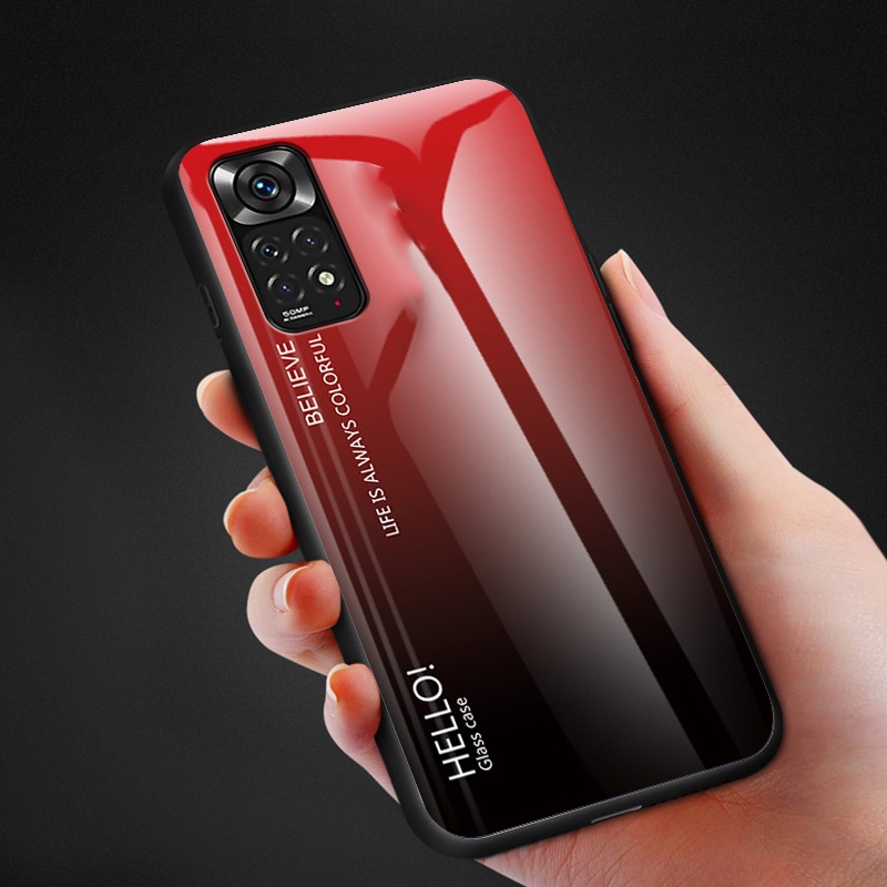 Ốp Điện Thoại Kính Cường Lực Chống Sốc Màu Gradient Cho Redmi Note 11 11s