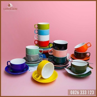 Tách Cà Phê Lùn 150ml Quai Vuông [LY CAFE NÓNG CAO CẤP]