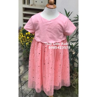 Đầm vải line bé gái neck and neck xuất anh
