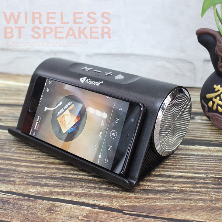 Loa bluetooth đa năng Kisonli KS-1981 bass mạnh mẽ - tích hợp đế để điện thoại cực chất (Màu ngẫu nhiên)