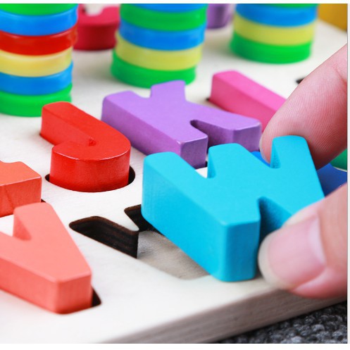 Đồ Chơi Bảng Montessori Chữ Cái, Số Học Và Cọc Đếm Số Cho Bé Vừa Học Vừa Chơi