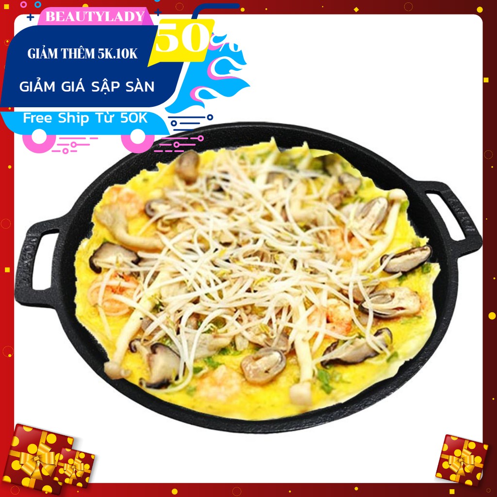 Chảo gang chiên bánh xèo 22cm chống dính Vạn Lợi