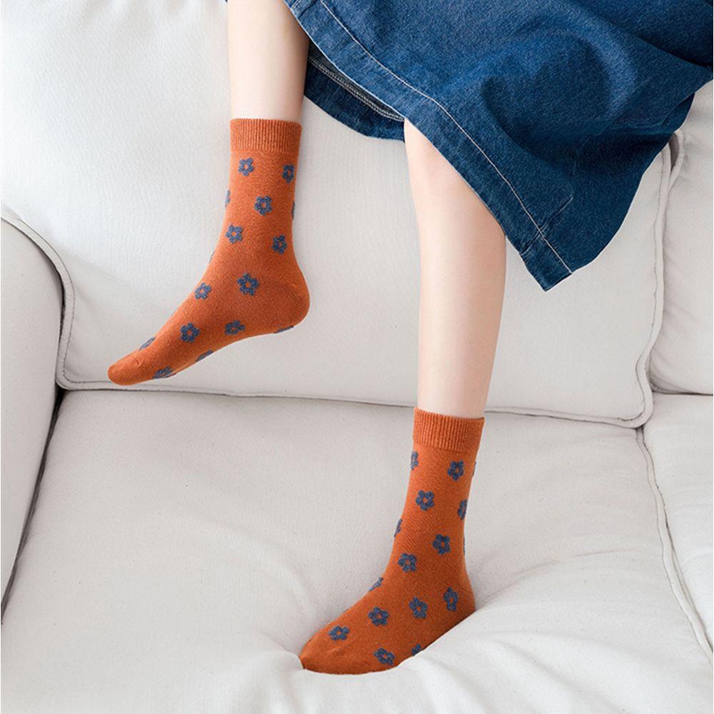 Vớ Cotton Mềm Mại Giữ Ấm Thiết Kế Đơn Giản Dễ Thương Cho Nữ