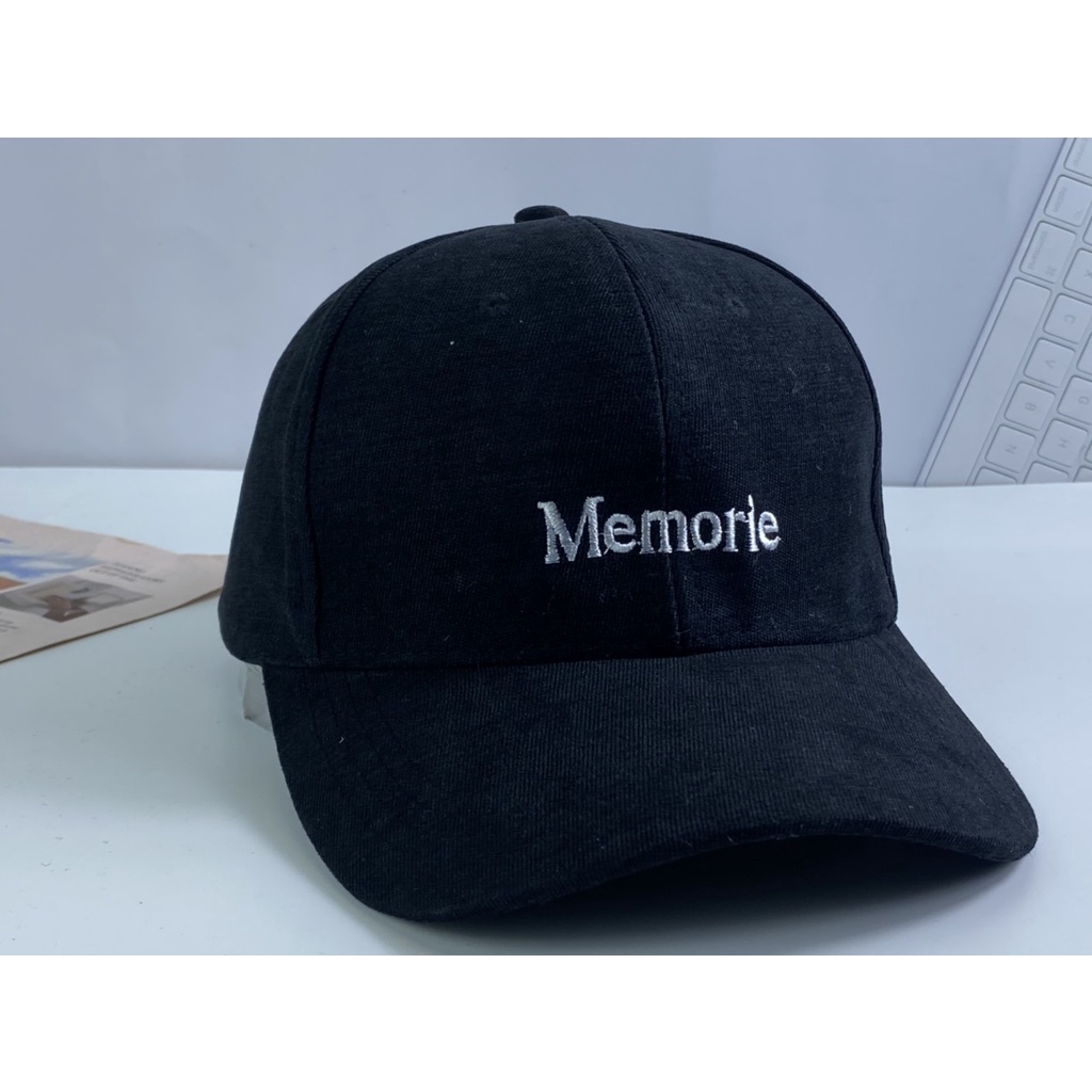 Mũ kết lưỡi trai vải nhung ❤️ Thêu chữ hàn quốc unisex thời trang