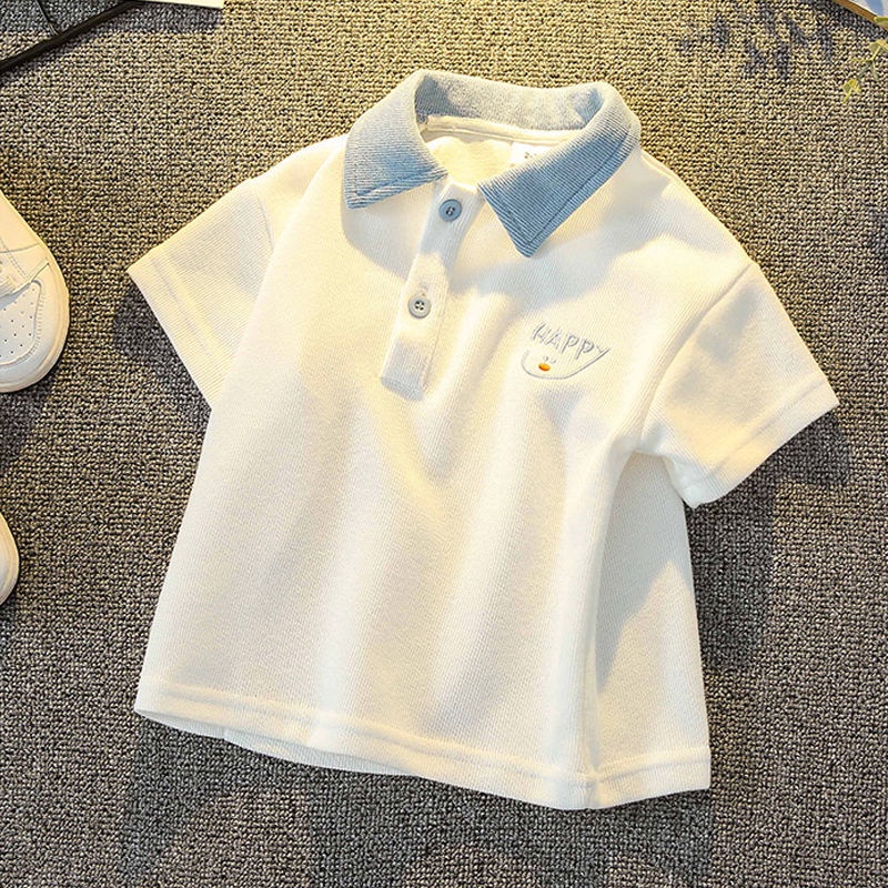 Áo Thun polo Màu Sắc Đơn Giản Thoải Mái Thời Trang Cho Bé