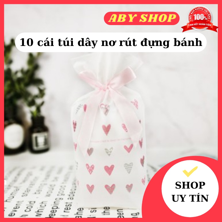10 cái túi dây nơ rút đựng bánh ⚡ CAO CẤP ⚡ túi đựng bánh dây nơ rút tiện dụng siêu xinh