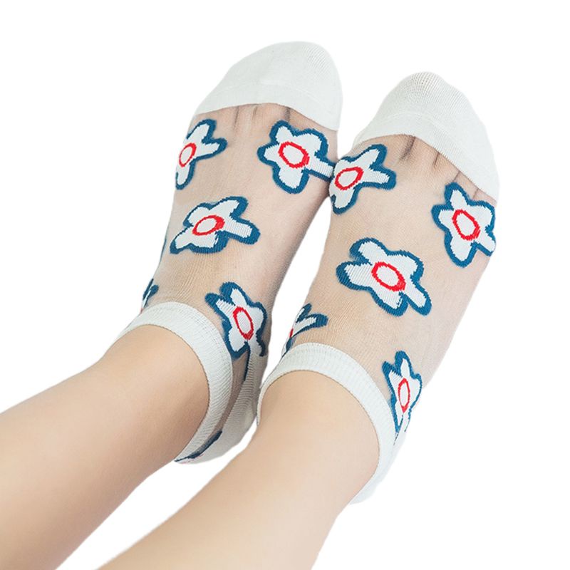 Set 5 Đôi Tất Cổ Thuyền Sợi Thủy Tinh Trong Suốt Siêu Mỏng Phong Cách Nhật Bản Thời Trang Mùa Hè Cho Nữ