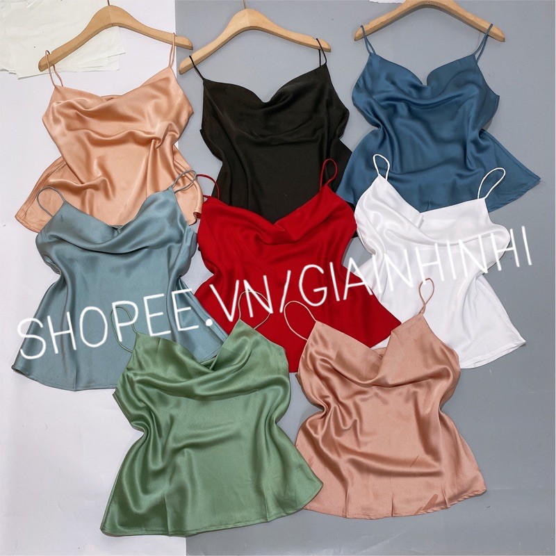 [ Mã WASTRUN4 giảm 10% tối đa 30K đơn 99K] Áo hai dây lụa cổ đổ siêu sang, Áo kiểu cổ đổ trễ ngực CS1501 - NhiNhiShop | BigBuy360 - bigbuy360.vn