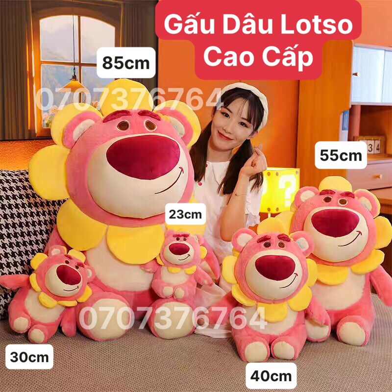 85cm GẤU DÂU BÔNG LOTSO Hoa Mặt Trời Cute-Lông Mềm Mịn-Xịn Xò
