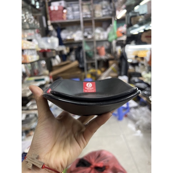 Đĩa Đen phíp MELAMINE để món khai vị, BBQ, decor, trang trí bàn tiệc