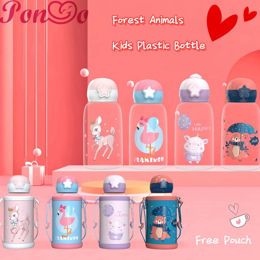 Bình Nước 700ml In Hình Động Vật Dễ Thương Cho Bé