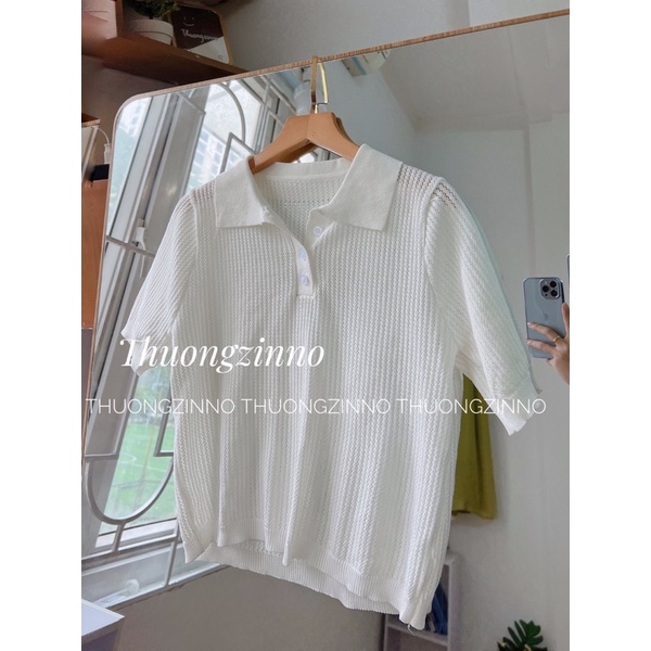 [Ảnh thật/Video] Áo phông Dingg croptop có cổ Montogi chất đẹp phong cách hàn Quốc