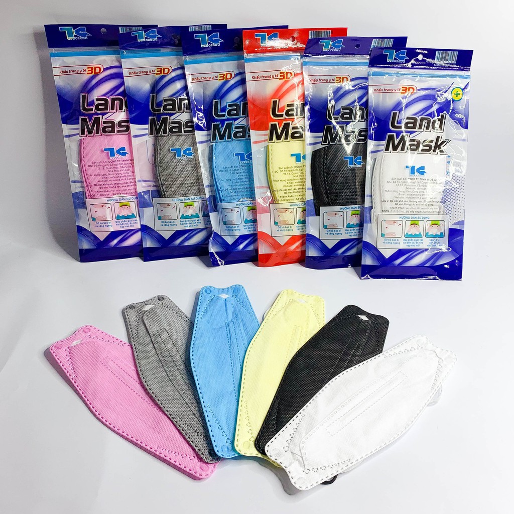 Khẩu Trang 3D, Khẩu trang LandMask Kháng khuẩn, Set 1 Bịch 6 Cái Có 6 Màu, Hàng Chính Hãng#QMC | BigBuy360 - bigbuy360.vn