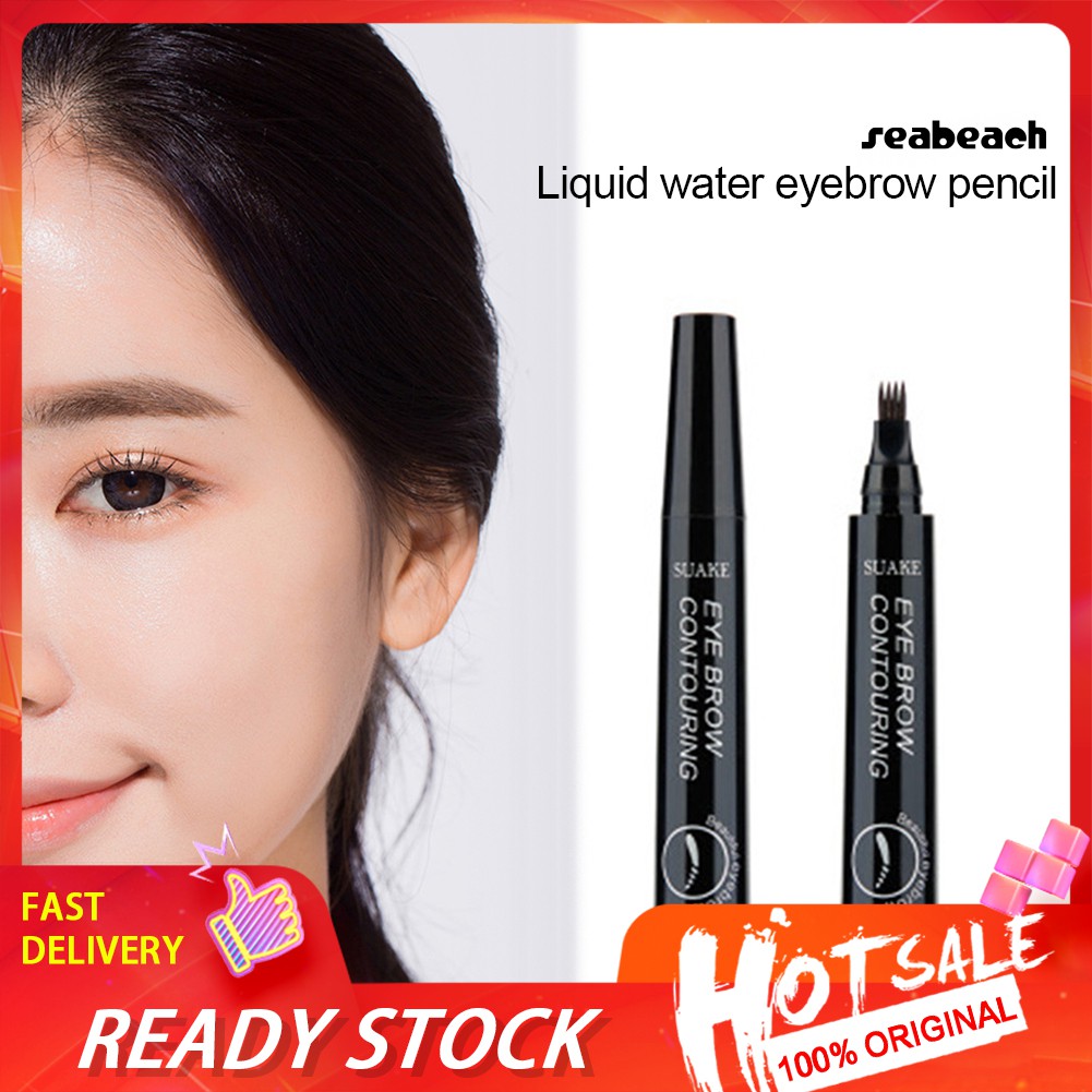 (hàng Mới Về) Bút Kẻ Lông Mày Dạng Lỏng Thiết Kế 4 Ngòi Không Nhòe Lâu Trôi