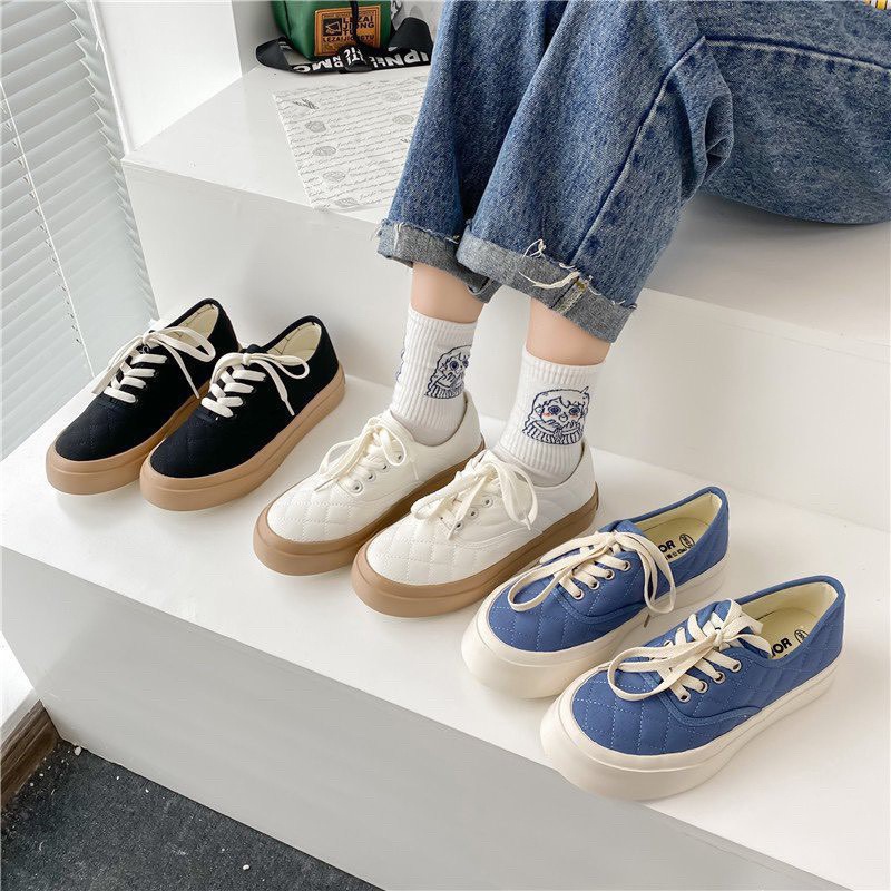 Giày nữ trần chỉ, ulzzang nữ tính hiện đại thời trang hàn quốc