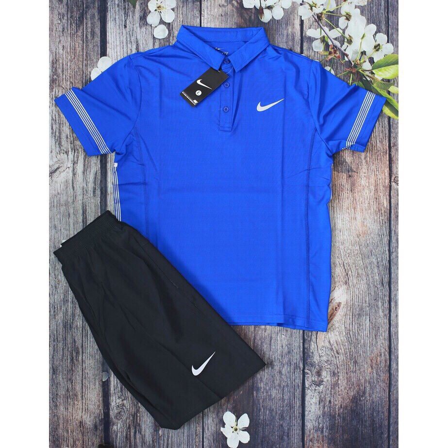 Bộ thể thao thun lạnh cổ đức viền tay cao cấp Nike [ hot trend ]