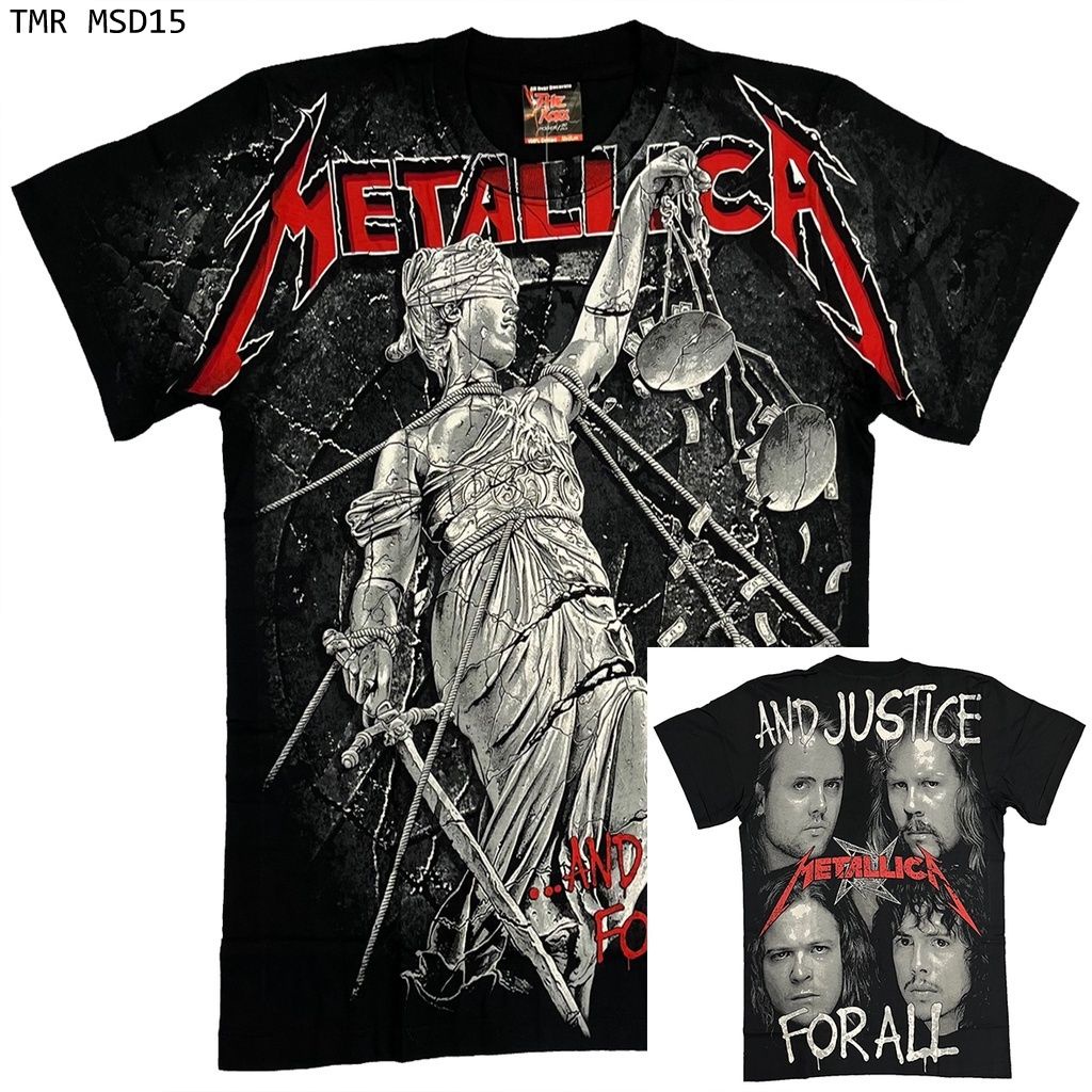 Áo Rock: áo phông Metallica TMR MSD15 in tràn - Bụi store 1005 cottong Thái Lan over size nam nữ đều mặc được