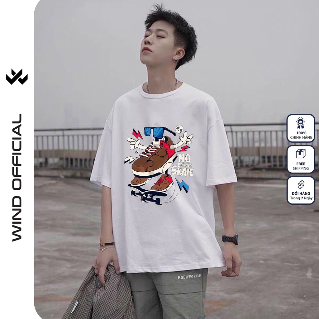 Áo thun tay lỡ WIND phông unisex form rộng bản Premium GIÀY nam nữ oversize ulzzang