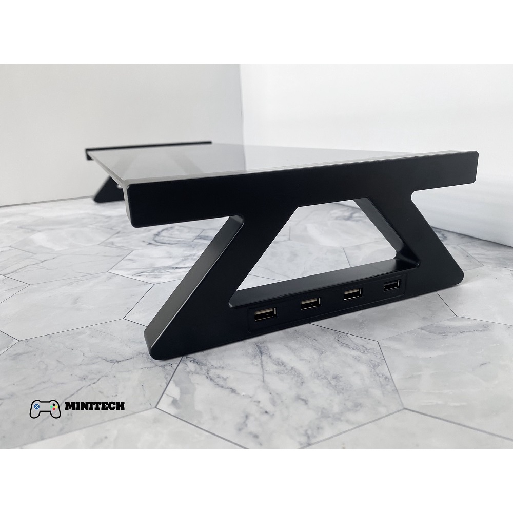 Kệ Nâng Màn Hình USB Đế Tam Gíac pc, máy tính, laptop kèm 4 hub usb cao cấp