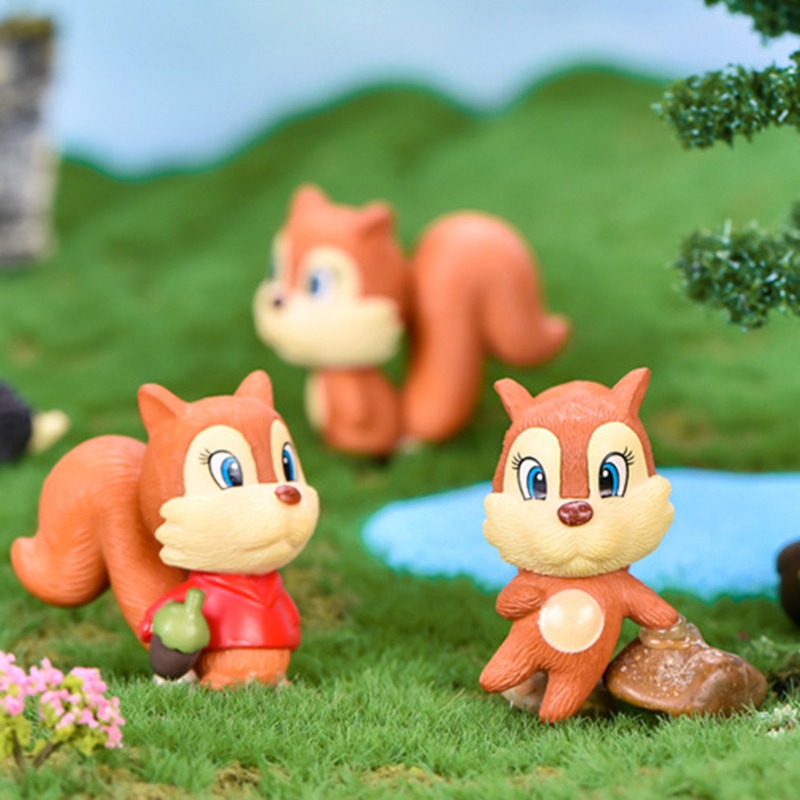 Set 3 Mô Hình Sóc Mini Trang Trí Sân Vườn
