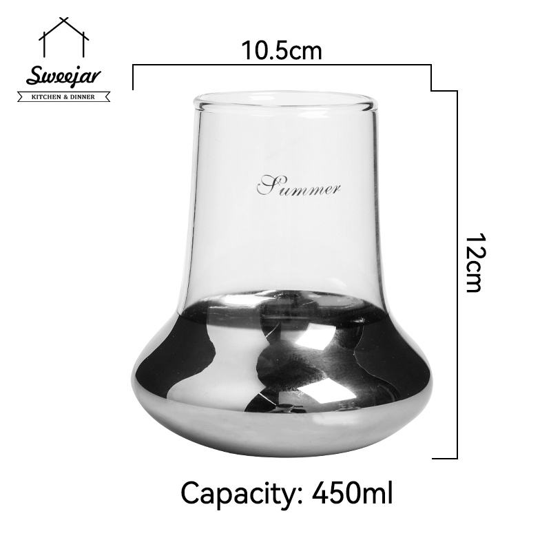 Sweejar Cốc Thủy Tinh Cách Nhiệt Hình UFO Sáng Tạo 350ML/450ML