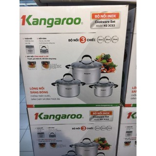 Combo bộ nồi inox cao cấp Kangaroo Kg3cs3
