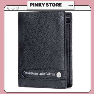 2020 Contacts Men Wallet Genuine Leather AM1251 Bảo Hành 2 Năm - Bóp Ví Đứng Bỏ Túi Da Bò - Nam Nữ - Made in HongKong I