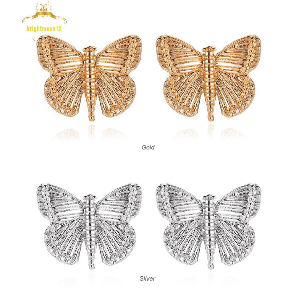 ❀BM❀ Fashion Elegant Crystal Butterfly Earrings Simple Cute Women Small Ear Stud