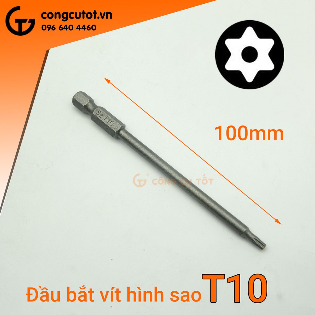 Đầu bắt vít hình sao 100mm chuôi lục