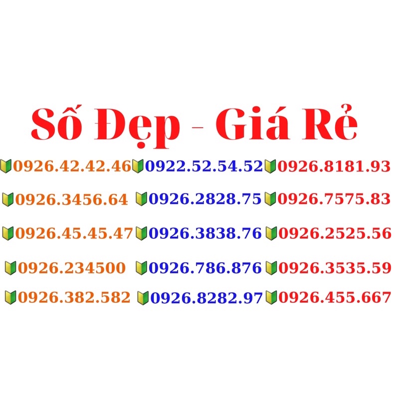 Sim Số Đẹp 4G Giá Rẻ - Sóng Mạnh Tốc Độ Cao - Nghe Gọi Miễn Phí - Tặng Ngay 40k + 180gb/Tháng