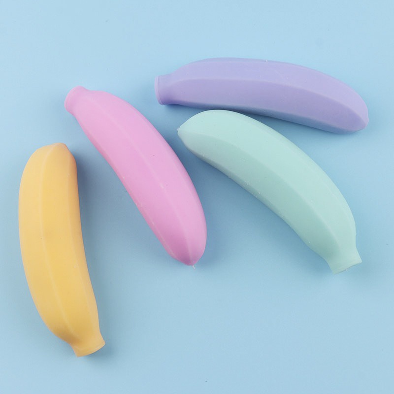 Đồ Chơi Squishy Gudetama Hình Quả Chuối Cát Màu Mè Kéo Dài siêu đàn hồi ngộ nghĩnh giải tỏa căng thẳng mochi slime