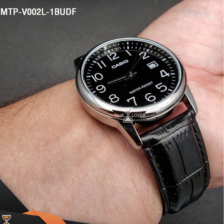 [STANDARD] Đồng hồ nam dây da Casio MTP-V002L-1BUDF mặt đen nam tính chính hãng Anh