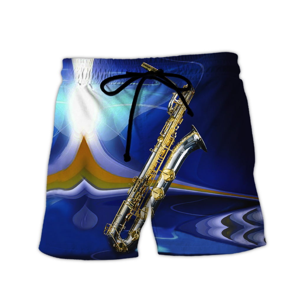 Quần Short In 3d N0086 2021silver Baritone Saxophone Thời Trang Mùa Hè Năng Động