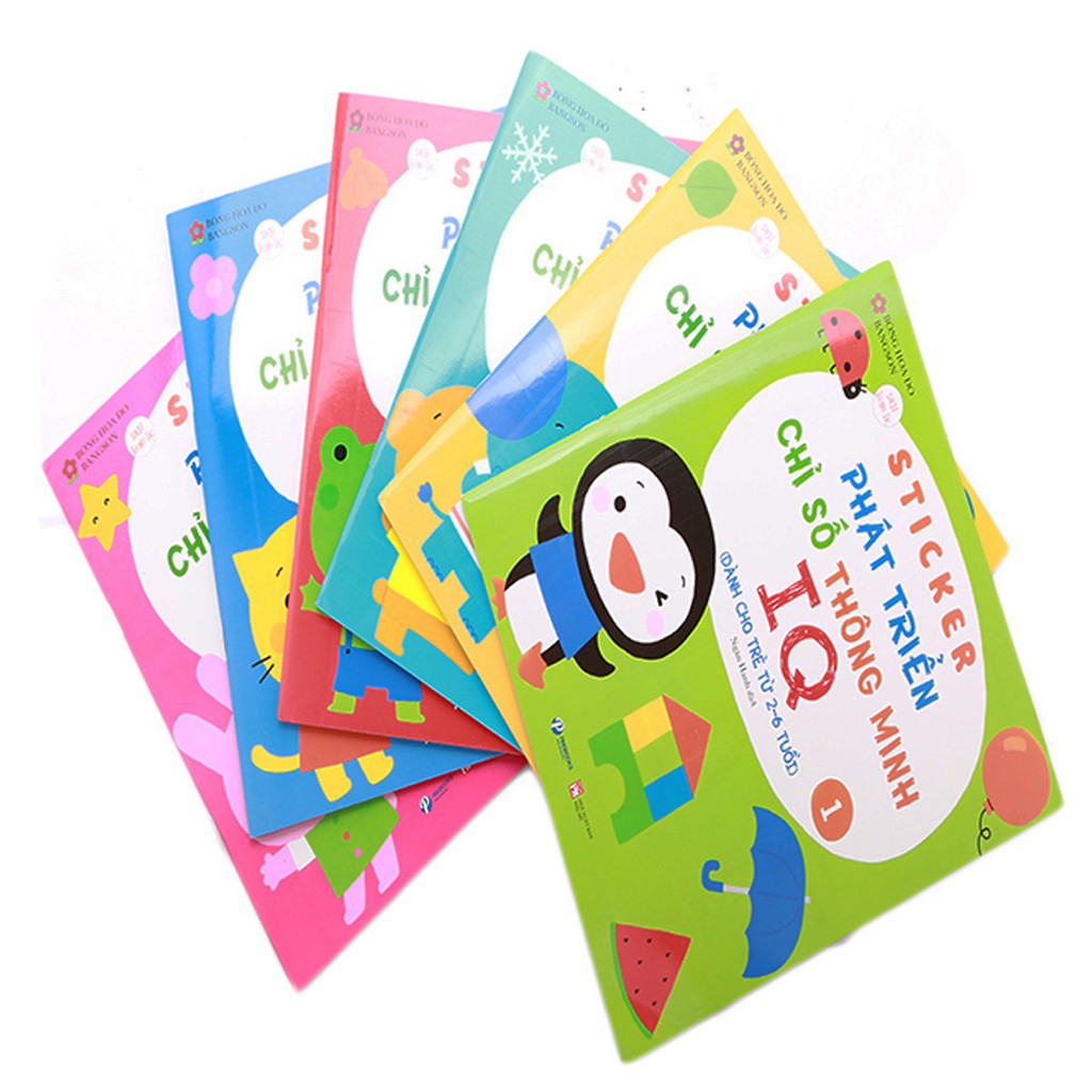 Sách - Combo Sticker Phát Triển Chỉ Số Thông Minh IQ dành Cho Trẻ Từ 2-6 Tuổi (Bộ 6 Cuốn)