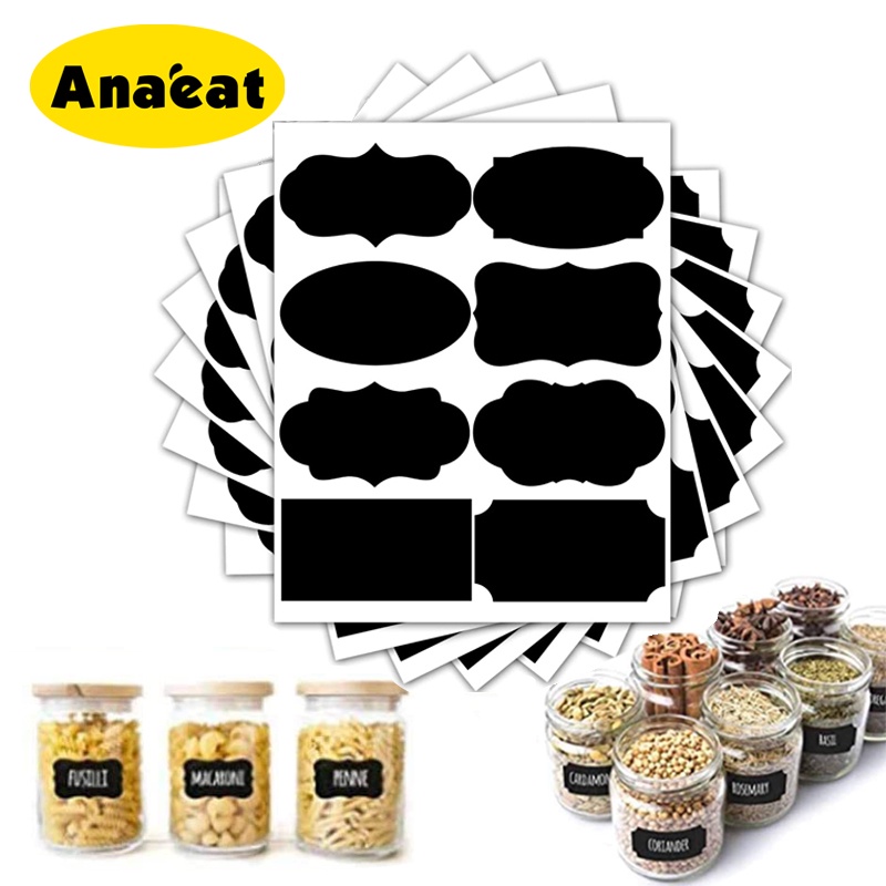 Set 8/24/72 nhãn dán màu đen ANAEAT chống thấm nước tiện dụng