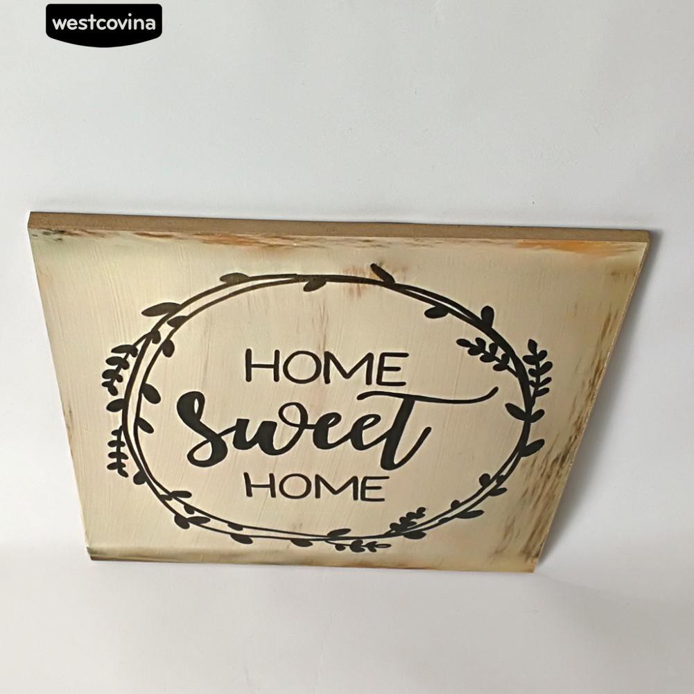 Bảng Gỗ Vuông In Chữ Home Sweet Home Cho Trang Trí